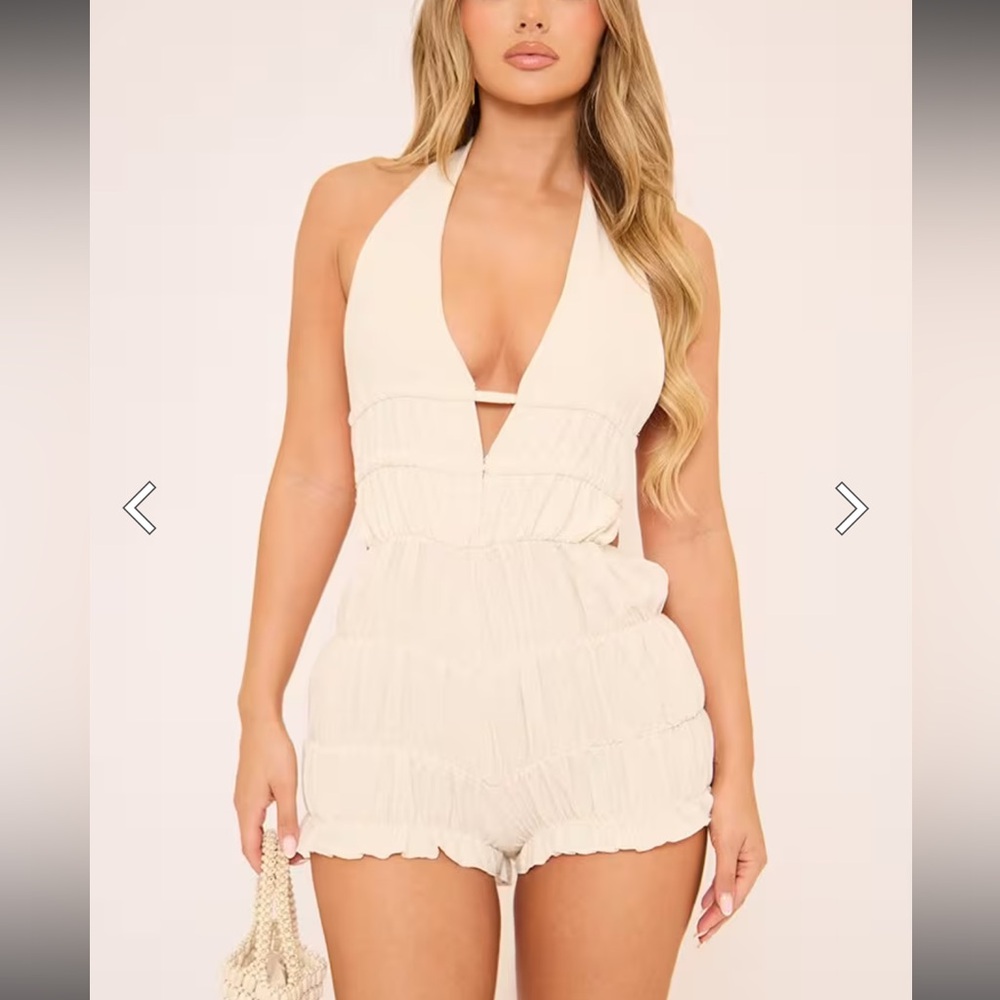 EGO Cream Halter Jumpsuit NWTs